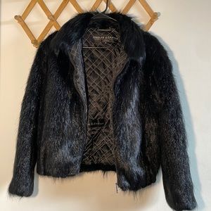 Knoles & Carter Black Rabbit Fur Coat